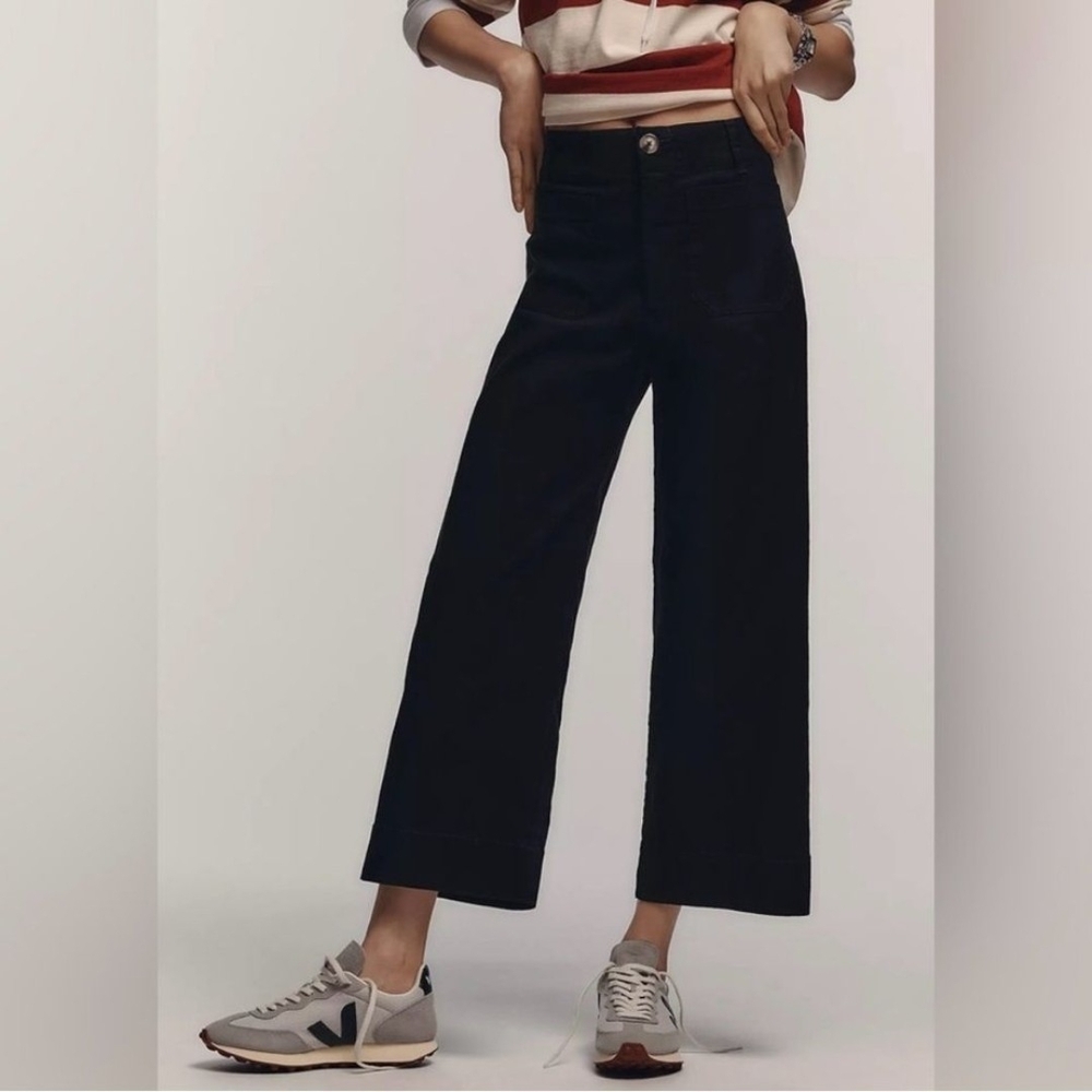 Maeve by Anthropologie The Colette Wide Leg Black Pants 31